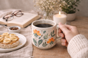 Original coffee mug used as part of a daily routine